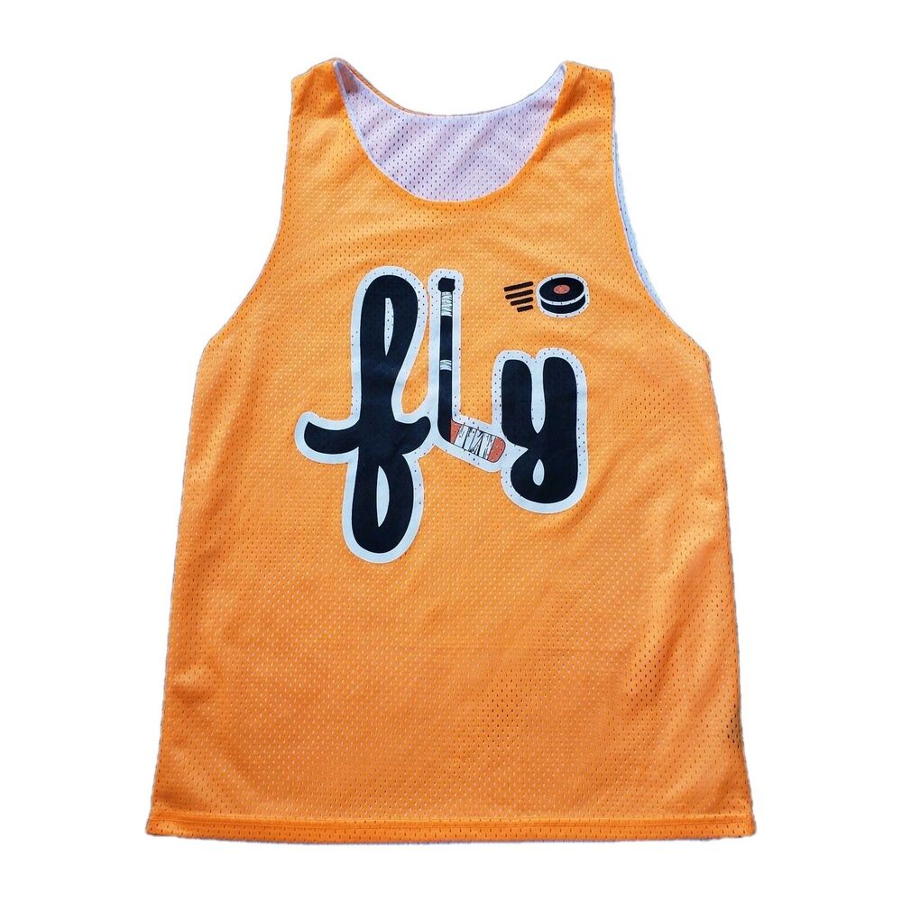 Vintage 90s Y2K Philadelphia Flyers Sz XL Mens Orange Mesh Basketball Jersey NHL